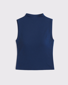 LE DUO Women's Sleeveless <b>Mock</b> <b>Neck</b> Crop <b>Top</b> Fitted Tank <b>Top</b> - Product Image 2