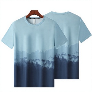 เสื้อยืดไล่เฉดสีน้ำเงิน น้ำหนักเบา ระบายอากาศได้ดี แห้งเร็ว เหมาะสำหรับออกกำลังกาย กิจกรรมกลางแจ้งในฤดูร้อน ผลิตจากโพลีเอสเตอร์ 100% สำหรับทั้งชายและหญิง - Product Image 3