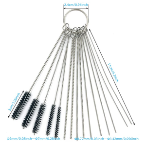 Set sikat pembersih karburator <span class=keywords><strong>Stainless</strong></span> <span class=keywords><strong>Steel</strong></span>, alat pembersih karburator 15 buah/16 buah multifungsi 304 - Product Image 2