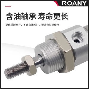 TWO <b>Miniature</b> Pneumatic Stainless Steel Cylinder MI20X25 SCA Dual Action Threaded Mount - Product Image 3