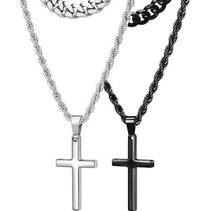 สร้อยคอแฟชั่น จี้สร้อยคอ เครื่องประดับสำหรับผู้หญิง สร้อยคอเครื่องประดับชั้นดี สร้อยคอสแตนเลส สร้อยคอรูปกากบาทแบบน้ำหอม - Product Image 1