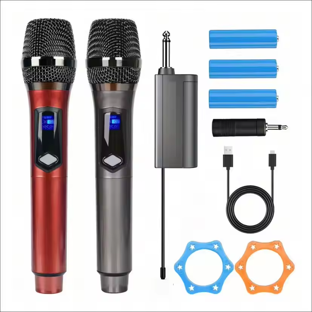 Professional Cordless Microphone  FM Conference Speech Recording Handheld Universal Microphone With Rechargeable Receiver