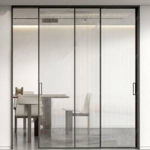 Nhà Máy Trực Tiếp Nhôm Ma Cửa Phòng Ngủ Nội Thất Hẹp Khung Kính Cửa Trượt Ẩn Theo Dõi Trượt Cửa Kính - Product Image 1