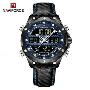 Nouvelle montre unisexe NAVIFORCE 9194 de luxe pour affaires, à quartz, avec verre, bracelet en acier inoxydable et cuir, étanche, mode sport 2026 - Product Image 1
