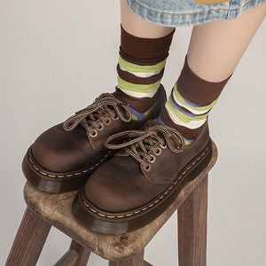 Usine en gros femmes en cuir véritable Vintage <span class=keywords><strong>Mary</strong></span> Jane plate-forme mocassins petit cuir pour <span class=keywords><strong>Martin</strong></span> bottes mignon gros orteil conception - Product Image 3