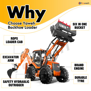 Yaweh JCB 4CX 2500kg New giá rẻ Mini backhoe máy xúc loader DIESEL để bán với máy cắt búa - Product Image 3