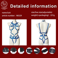 Ensemble de lingerie cage en maille grande taille avec harnais de corps tutu, bretelles réglables et jarretières amovibles