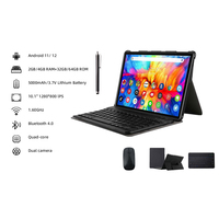 Tablette PC 2 en 1 personnalisée de 10,1 pouces IPS 2 Go/4 Go + 32 Go/64 Go WIFI, tablette Android 12 avec clavier détachable pour étudiants