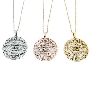 Thép không gỉ Boho Chakra Vòng cổ khác nhau hình học trang sức Set thiêng liêng hình học Mặt dây chuyền vòng cổ joyeria acero inoxidable - Product Image 4