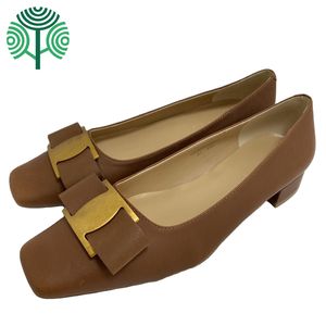 Mocassins plats en cuir de veau à bout carré avec boucle nœud papillon pour femme, grandes tailles, personnalisables avec logo, du 35 au 43 - Product Image 1