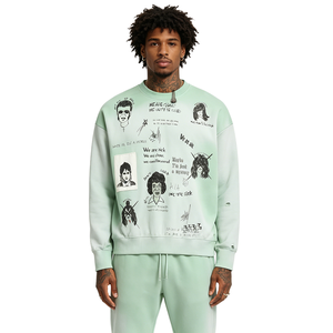 Sudadera con Capucha de <span class=keywords><strong>la</strong></span> <span class=keywords><strong>Serie</strong></span> Chaos Otoño Invierno, Estampado de Grafiti Desgastado, Estilo Vintage con Degradado, Ropa para Hombre, Sudaderas con Capucha - Product Image 1