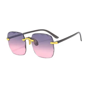 Neuzugang 2024 randlose Sonnenbrille Luxus trendige Sonnenbrille Großhandel damenmode Sonnenbrille hohe Qualität