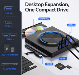<span class=keywords><strong>Lecteur</strong></span> optique externe 7-en-1 USB 3.0 Type C TF SD CD <span class=keywords><strong>DVD</strong></span> RW, graveur, <span class=keywords><strong>lecteur</strong></span> et <span class=keywords><strong>lecteur</strong></span> de <span class=keywords><strong>DVD</strong></span> <span class=keywords><strong>pour</strong></span> <span class=keywords><strong>PC</strong></span> portable - Product Image 1
