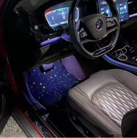 Tapis de voiture LED avec contrôle de la musique par application, lumière d'étoile en fibre optique, tapis de voiture pour la décoration du sol, décoration de voiture