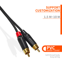 Câble audio stéréo plaqué or de 3.5mm à double RCA Câble auxiliaire Hi-Fi blindé en cuivre sans oxygène pour système Hi-Fi Home cinéma PC TV