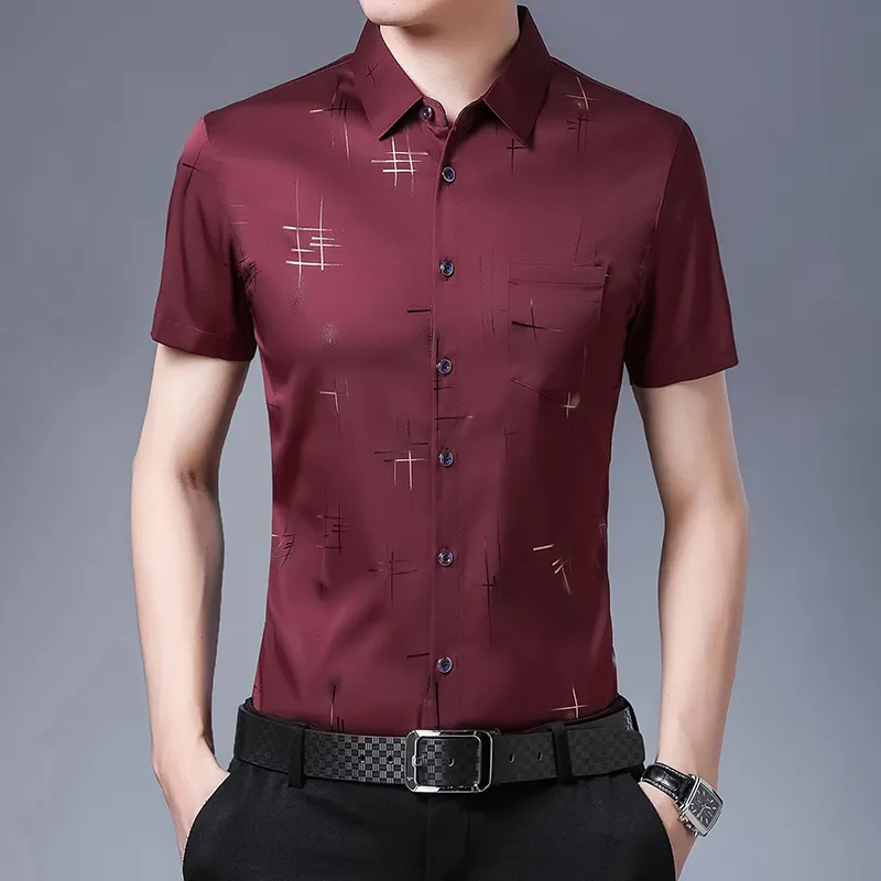 wholesale summer new arrival casual style short sleeve slim fit formal blouse shirt