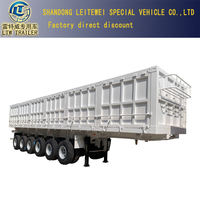 3/4 essieux 80 tonnes Type Van conteneur, benne latérale à Grain agricole, vidage Semi-remorque