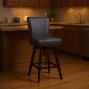 Tabouret de bar pivotant pour salle à manger, mobilier en tissu, design moderne, style contemporain, usage domestique - Product Image 2