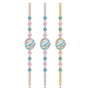 Montre-bracelet de luxe pour femme avec logo personnalisé, bracelet en acier inoxydable, cadran émaillé - Product Image 4
