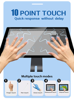 Interface USB 15 \ "21.5 \" 24 \ "Nouveau film tactile capacitif pour capteur Nano Touch pour moniteur d'ordinateur interactif multi-touch