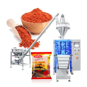 Fully automatic auger filler red chili spice food powder vertical packaging bagging machine