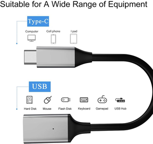 <span class=keywords><strong>Cable</strong></span> <span class=keywords><strong>OTG</strong></span> USB Tipo C de Aleación de Aluminio con LED, Adaptador Convertidor <span class=keywords><strong>OTG</strong></span> USB Tipo C Macho a USB 3.0 Hembra para Macbook, Samsung, Android, <span class=keywords><strong>iPhone</strong></span> - Product Image 5