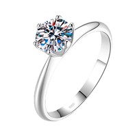 Bague en Moissanite en Gros, Bijoux Plaqué Platine, Argent Sterling S925, Sertissage à Six Griffes, Niche Haut de Gamme, Ne Ternit Pas