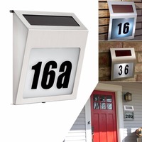 Panneau d'adresse solaire Numéro de maison Lampes solaires murales