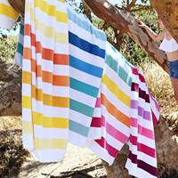 Serviette de bain et de plage de luxe surdimensionnée en coton éponge 100% rayé, séchage rapide, qualité supérieure, teinte en fil