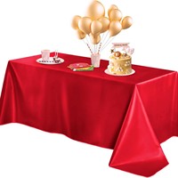 Nappe de table en satin pour fête, 58 x 102 pouces, nappe rectangulaire en soie brillante pour mariage, nappe en tissu lisse