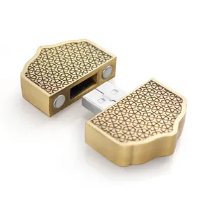 Custom Shaped Design Metal USB Flash Drives with Antique Brass Finish