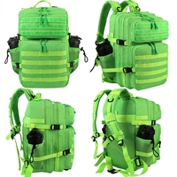 Sac à dos tactique Trailpop personnalisé 45L, vert fluo, imperméable, pour la randonnée, l'escalade, le voyage, le fitness, avec système Molle