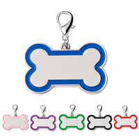 Emaille-Haustier-ID-Anhänger OEM ODM Knochenform Farbiger Rand Zinklegierung Blanko Lasergravur Hund Katze Halsband Karabinerverschluss Individueller Name