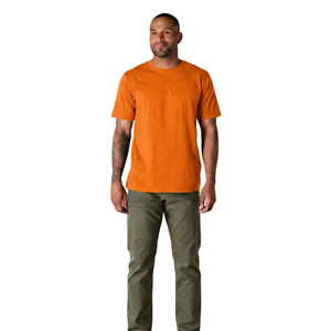 <b>Men's</b> Black Short Sleeve O-Neck <b>T</b>-<b>Shirt</b> 100% Cotton Regular Fit Casual Jersey Knitted Solid Color Blank Design - Product Image 6