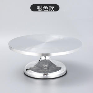 Piatto Girevole per Torte in Lega di Alluminio di Alta Qualità, 12 Pollici, Elettroplaccato <span class=keywords><strong>Oro</strong></span> e Argento, Supporto Rotante per Pasticceria - Product Image 3