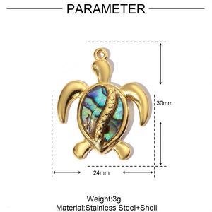 Breloques tendance 2025 en acier inoxydable : libellule, coquillage, étoile, tortue, conque – Accessoires DIY pour la fabrication de bijoux - Product Image 5