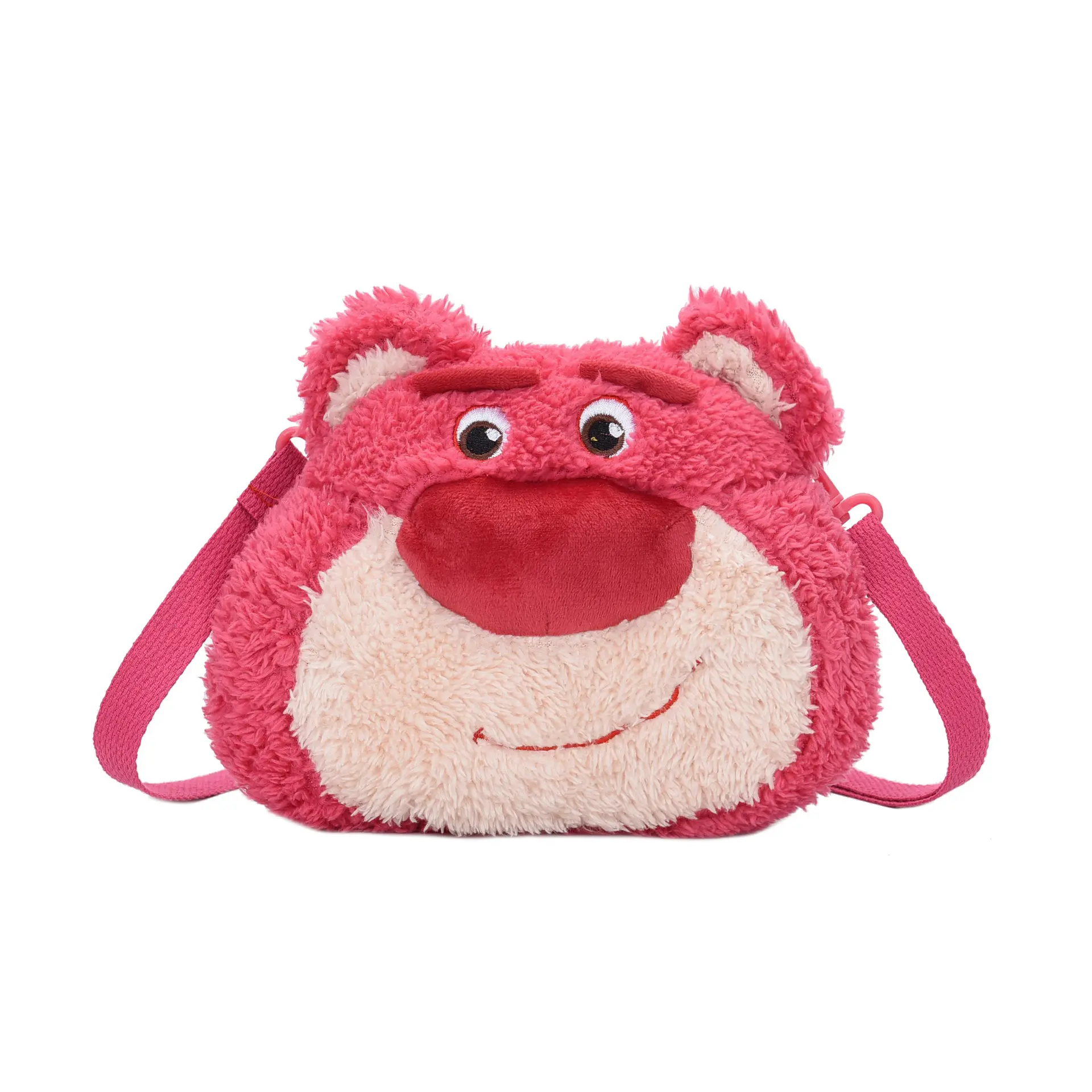 Strawberry bear bag plush toy children diagonal bag kindergarten baby small backpack cartoon change bear bag