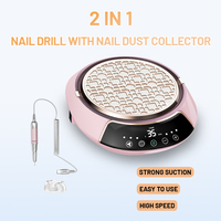 Collecteur de poussière d'ongles certifié 2-en-1 et ponceuse à ongles 80W avec écran tactile, filtre réutilisable, sans fil et à faibles vibrations pour le vernis à ongles