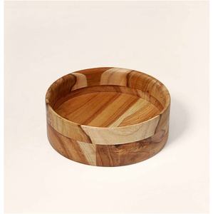 Juego de ensaladeras y frutas de madera de acacia pulida desechable de alta calidad, utensilios de cocina ecológicos para el hogar y el hotel, venta al por mayor - Product Image 1