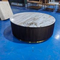 Table basse ronde Finnley de style Arhaus de luxe OAKEN et canapé modulaire moderne, ensemble de meubles de salon