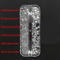 Gran oferta, diamantes de imitación de cristal con reverso plano de diamante redondo a granel, cristal para ropa, estilo motivo, prendas, zapatos, bolsas para uñas, decoración