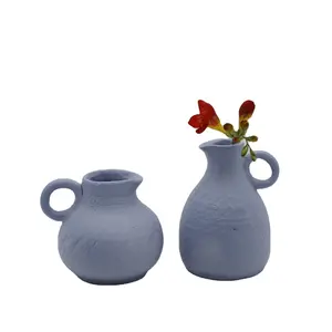 Оптовая продажа, Необычные Современные синие керамические вазы в скандинавском стиле, украшение для дома, отеля, орнамент, керамические вазы для дома
