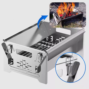 Оптовая продажа индивидуальных грилей для барбекю 360 ° Вращающийся угольный гриль из нержавеющей стали для пикников и кемпинга — с функцией переворачивания - Product Image 4
