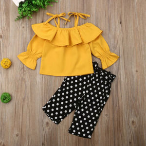 New Product Baby Girl Cotton Loose Hot Long Sleeve Shirt Printed <b>Pants</b> Sets Bulk Buy From China - Product Image 1