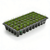 Plateau de semis rectangulaire jetable écologique en PS noir à 50 alvéoles pour la germination des graines