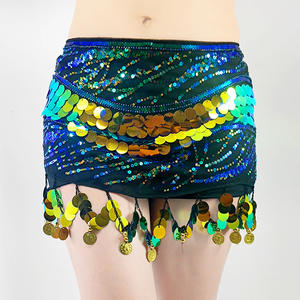 Profesyonel dansçılar için sıcak satış klasik parlak pullu işlemeli oryantal dans kalça kemeri - Product Image 3