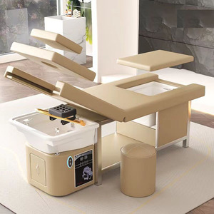 Shampooing tête Spa chaise longue chauffée bain de pieds cuir chevelu Spa civière avec lavage de tête pédicure - Product Image 3