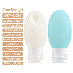 Free Design Custom 3.4oz White Clear Silicon <b>Shampoo</b> Bottles Clear 100ml Leakproof Squeeze Silicone Cosmetic Bottle for Travel - Product Image 1