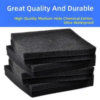 Éponge filtrante biochimique pour aquarium, en coton noir à pores grossiers, en fibre de polyester, pour la culture de bactéries nitrifiantes