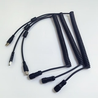 Câble enroulé personnalisé Weipu SA1210/P 4 broches USB 2.0, normes, connecteur électrique industriel, fiche mâle en métal aviation